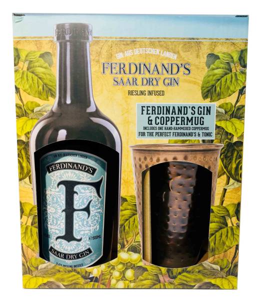 Ferdinand's Gin 500ml 44%Vol & Copper-Cup Geschenk Set 
