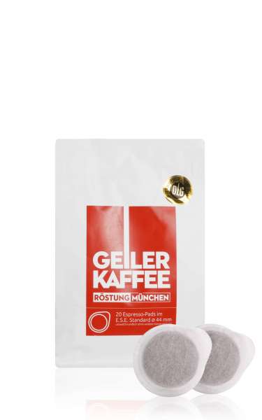 GEILER KAFFEE Röstung München - 20 ESE Pads ohne Alu-Umverpackung